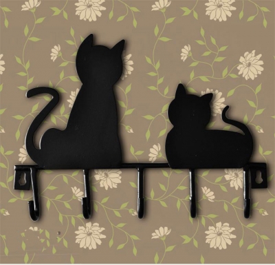 Fashion cat design Metal Iron After The Door Rustic Clothes Coat hat key hanging Decorative Wall Hooks Robe Hanger [ClothesHooks-132|]