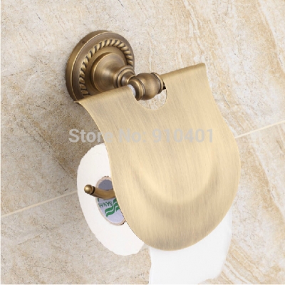 Wholesale And Retail Promotion Antique Brass Wall Mounted Bathroom Toilet Paper Holder With Cover Tissue Holder [Toilet paper holder-4710|]