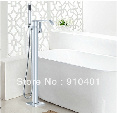 Wholesale And Retail Promotion Bathroom Waterfall Tub Faucet Floor Mounted Standing With Hand Shower Mixer Tap [Floor Mounted Faucet-2709|]