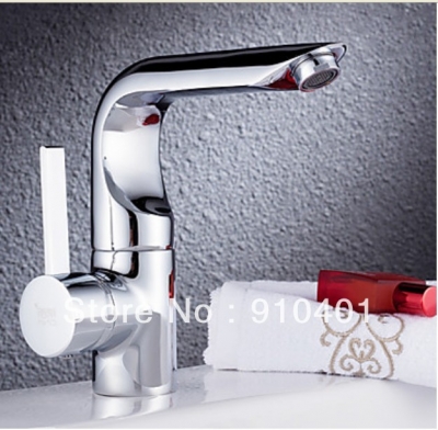 Wholesale And Retail Promotion NEW Deck Mounted Bathroom Basin Faucet Chrome Brass Sink Mixer Tap Swivel Spout [Chrome Faucet-1226|]