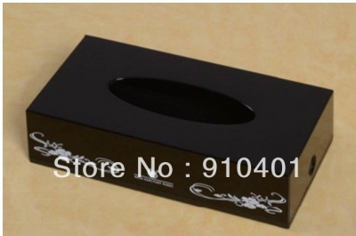 Wholesale And Retail Promotion NEW Luxury Black Color Square Plastic Waterproof Deck Mounted Tissue Paper Box [Toilet paper holder-4681|]