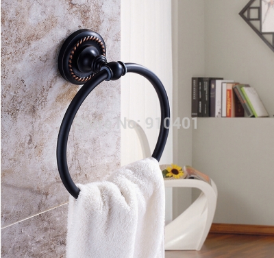 Wholesale And Retail Promotion Oil Rubbed Broze Bathroom Towel Rack Holder Round Towel Ring Hanger Wall Mounted [Towel bar ring shelf-5065|]