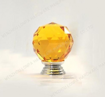 6Pcs/Lot Decorative K9 Orange Crystal Glass Chrome Cabinet Knobs And Handle(Diameter: 30MM Color:Orange) [K9CrystalCabinetHandleAndKnobs-262|]