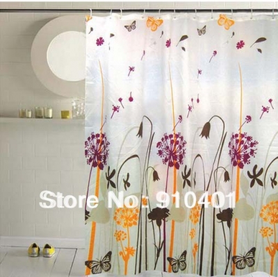 Free Sgipping Wholesale And Retail Promotion Flower Spring Landscape Shower Curtain Waterproof Mouldproof Curtain W/ Hooks [Curtain-2581|]
