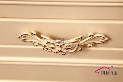 Golden Edge Handle Ivory White Door Cabinet Drawer Knob Pulls 3.78" 96MM MBS033-2 [Handles&Knobs-77|]