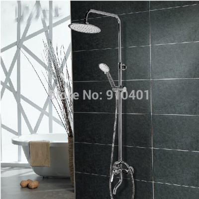 Whole Sale And Retail Promotion NEW Modern Chrome Rain Shower Faucet Tub Mixer Tap With Hand Shower Wall Mounted [Chrome Shower-2481|]