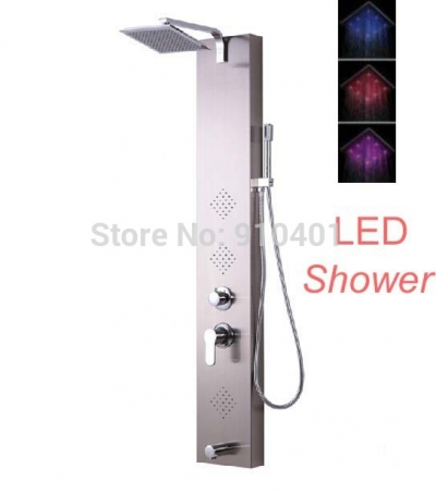 Wholesale And Retail Promotion LED 16" Rain Shower Head Shower Column Massage Jets Sprayer Tub Mixer Tap Shower [Shower Column Shower Panel-3967|]