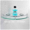 Wholesale And Retail Promotion NEW Fashion Wall Mounted Bathroom Corner Shower Shelf Caddy Cosmetic Glass Shelf