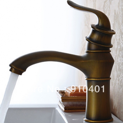 Wholesale And Retail Promotion New Antique Bronze Bathroom Faucet Single handle Deck Mounted Sink Mixer Tap [Antique Brass Faucet-266|]