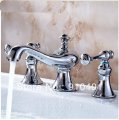 Wholesale And Retail Promotion Polished chrome brass widespread bathroom basin faucet dual handles mixer tap