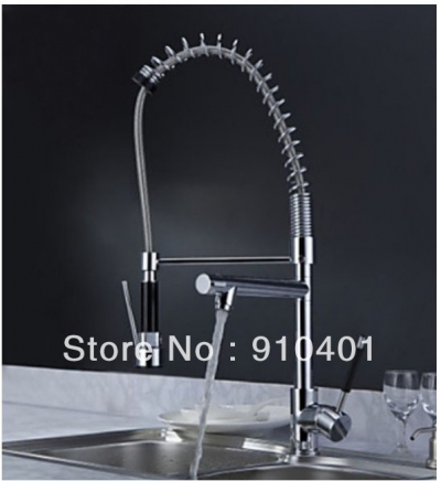 Wholesale And Retail Promotion Taller Chrome Brass Spring Kitchen Pull Down Sprayer Vessel Sink Faucet Mixer [Chrome Faucet-852|]
