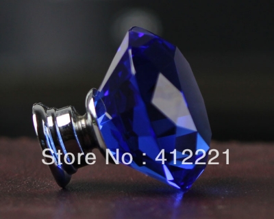 - 10pcs/lot size 50mm transparent blue factory wholesale door handles crystal Diamond knobs cabinet handle [CrystalDoorknob&Furniturehandle-81|]