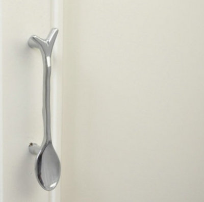 Novelty Silver Spoon Handle Cupboard Cabinet Drawer Door Knob Pulls MBS201-6 [Handles&Knobs-624|]