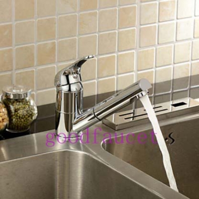 Wholesale And Retail NEW Pull Out Deck Mounted Kitchen Mixer Tap Bathroom Faucet Single Handle Chrome Finish Tap [Chrome Faucet-1090|]