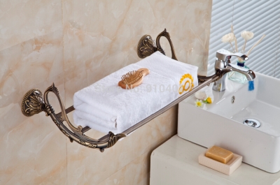 Wholesale And Retail Promotion Luxury Euro Antique Bronze Embossed Bathroom Towel Rack Holder Art Towel Shelf [Towel bar ring shelf-5050|]