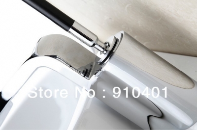 Wholesale And Retail Promotion NEW Deck Mounted Waterfall Bathroom Basin Faucet Swivel Handle Sink Mixer Tap [Chrome Faucet-1658|]