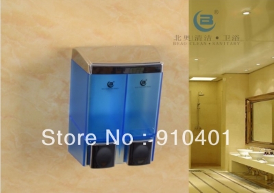 Wholesale And Retail Promotion NEW Modern Blue Wall Mounted ABS Plastic Bathroom Liquid Soap Shampoo Dispenser [Soap Dispenser Soap Dish-4262|]