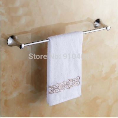 Wholesale And Retail Promotion NEW Wall Mounted Chrome Brass Bathroom Towel Rack Holder Single Towel Bar Hanger [Towel bar ring shelf-4896|]