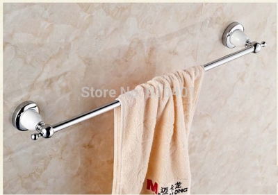 Wholesale And Retail Promotion NEW Wall Mounted Chrome White Painting Towel Rack Holder Single Towel Bar Holder