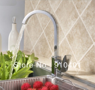 Wholesale And Retail Promotion Swivel Spout Waterfall Kitchen Faucet Vessel Sink Mixer Tap Single Handle Chrome [Chrome Faucet-986|]