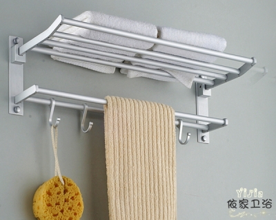 aluminum bathroom double deck towel holder towel rack bathroom shelf corner shelf bathroom hardware [BathroomHardware-61|]