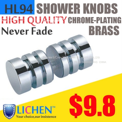 Glass shower door knobs Modern Chrome plating Copper&Brass Furniture Hardware pull handle HL94 Chinese LICHEN Factory [Shower knob(glass door knob)-221|]