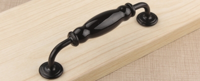 Matt Black Rural Cabinet Wardrobe Cupboard Knob Drawer Door Pulls Handles 128mm 5.04" MBS351-3 [Handles&Knobs-783|]