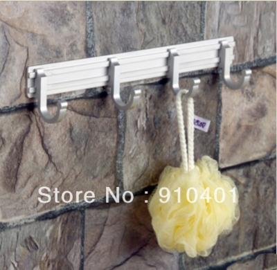 Wholesale And Retail Promotion Bathroom Wall Mounted Aluminum Towel Coat Hat Hooks 4 Hook And Hangers No Rust [Hook & Hangers-3012|]