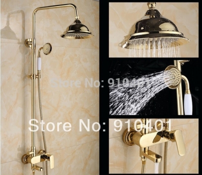 Wholesale And Retail Promotion Luxury Modern Golden Brass Rain Shower Head Bathroom Tub Mixer Tap Single Handle [Golden Shower-2920|]