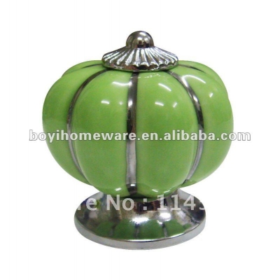green cute ceramic door knobs Pumpkin shape kids knobs Christmas style handle and knob wholesale and retail 100pcs/lot NG G99-PC [SingleHoleKnobs-589|]