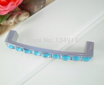 New Style 2pcs 96mm Blue Crystal Diamond Closet Drawer Knobs [CrystalHandle-84|]