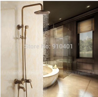 Wholesale And Retail Promotion Antique Brass Swivel Bathtub Mixer Tap Rain Shower Head With Hand Shower Faucet [Antique Brass Shower-571|]