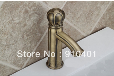 Wholesale And Retail Promotion NEW Antique Brass Deck Mounted Bathroom Basin Faucet Single Lever Sink Mixer Tap [Antique Brass Faucet-389|]