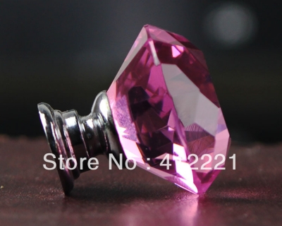 - 12pcs/lot size 50mm factory wholesale REAL Pink Diamond Feature crystal bedroom furniture knob pull [CrystalDoorknob&Furniturehandle-154|]