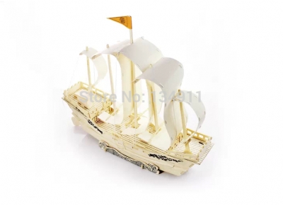 1 set DIY 3D Puzzle Ship Shape Model and Manual Merchant Educational Toy Intelligence Development [3DPuzzle-1|]