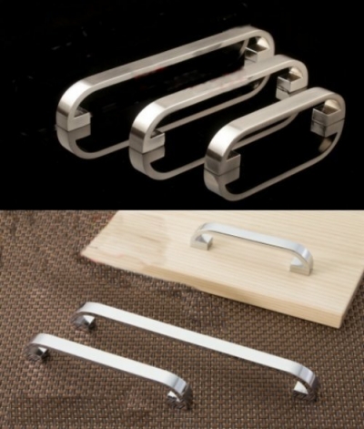 Silver Brushed Stainless Steel Simple Cabinet Wardrobe Cupboard Knob Drawer Door Pulls Handle 96mm 3.78" MBS305-1 [Handles&Knobs-279|]