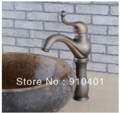 Wholesale And Retail Promotion Antique Brass Deck Mounted Bathroom Basin Faucet Single Handle Sink Mixer Tap [Antique Brass Faucet-404|]