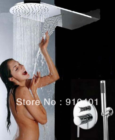 Wholesale And Retail Promotion Bathroom Thermostatic Shower Waterfall Rain Shower Mixer Tap With Hand Shower [Chrome Shower-1994|]