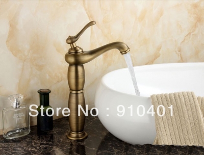 Wholesale And Retail Promotion Luxury Antique Brass Deck Mounted Faucet Single Handle Vanity Sink Mixer Tap [Antique Brass Faucet-302|]