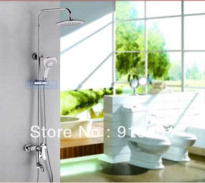 Wholesale And Retail Promotion Modern Wall Mounted Rain Shower Faucet Set Swivel Tub Mixer Tap Shower Column [Chrome Shower-1975|]