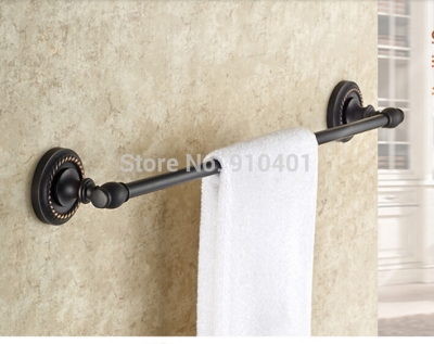 Wholesale And Retail Promotion NEW Oil Rubbed Bronze Wall Mounted Bathroom Towel Rack Holder Single Towel Bar [Towel bar ring shelf-4872|]