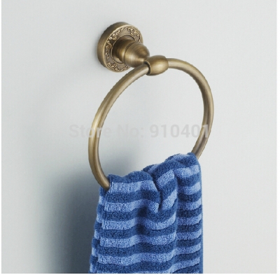 Wholesale And Retail Promotion NEW Wall Mounted Antique Brass Towel Ring Hanger Towel Rack Holder [Towel bar ring shelf-5132|]