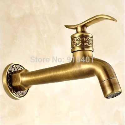 Wholesale And Retail Promotion NEW Wall Mounted Antique Brass Washing Machine Tap Laundry Faucet Cold Water Tap [Washing Machine Faucet-5273|]