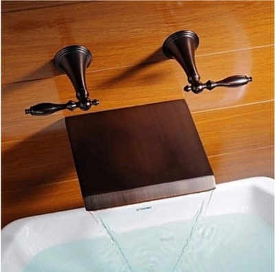 Wholesale And Retail Promotion Oil Rubbed Bronze Waterfall Bathroom Basin Sink Faucet Wall Mounted Mixer Tap [Oil Rubbed Bronze Faucet-3646|]