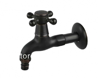 Wholesale And Retail Promotion Orubbed Bronze Washing Machine Cold Faucet Wall Mounted Sink Tap Cross Handle [Washing Machine Faucet-5260|]
