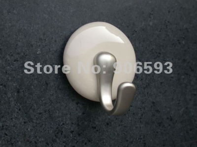 10pcs lot free shipping cream white porcelain 3M sticky hook\\bathroom hook\\coat hook [Coat hook-50|]
