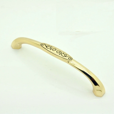 Engraved Designs Cabinet Wardrobe Cupboard Knob Drawer Door Pulls Handles Gold 128mm 5.04" MBS214-3 [Handles&Knobs-641|]