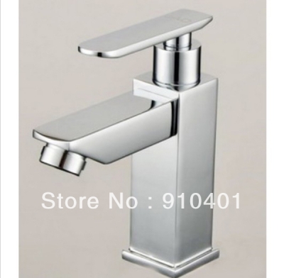Wholesale And Retail Promotion Chrome Square Style Bath Basin Sink Faucet Single Handle Vessel Tap Cold Water [Chrome Faucet-1151|]