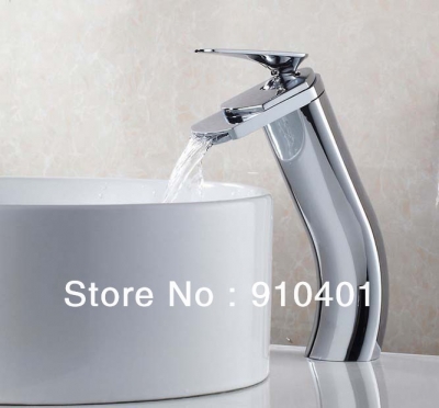 Wholesale And Retail Promotion Luxury Tall Style Waterfall Bathroom Basin Faucet Single Handle Sink Mixer Tap [Chrome Faucet-1660|]