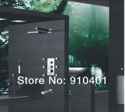 wholesale and retail Promotion Luxury Rain 16" (40cm) Thermostatic Shower Faucet Bathtub Mixer Tap Jets Sprayer [Chrome Shower-2397|]
